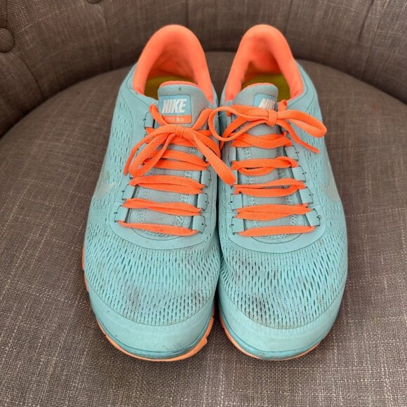 Nike Free 3.0 Sneakers Womens Sz 9.5 Teal Orange Athletic Running Shoes - Picture 2 of 10